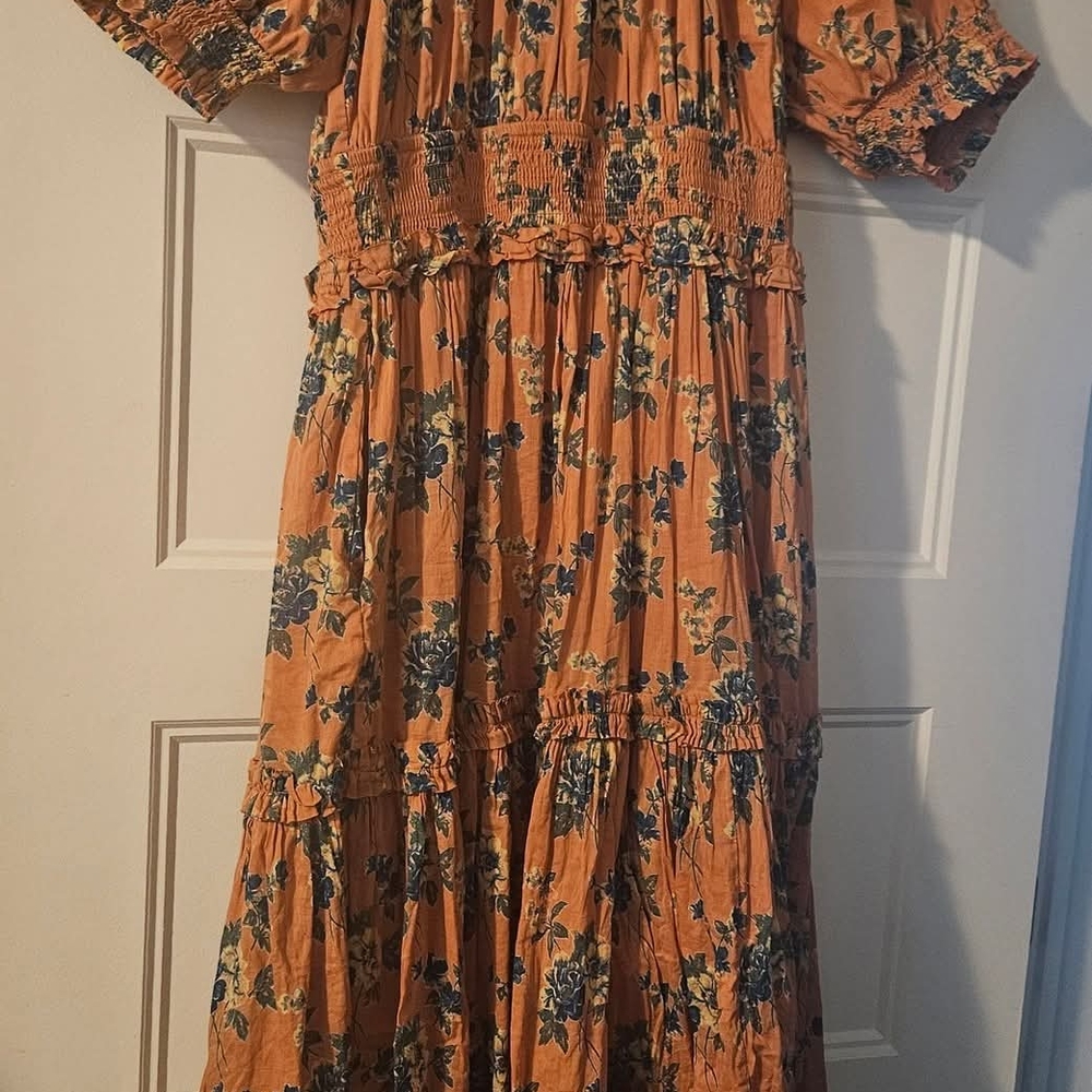 Ivy City Co Floral Maxi Dress - Orange and Blue